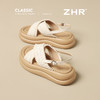 ZHR则则编织度假风厚底凉鞋2025新品松糕底4.5CM增高森系女鞋CE85 商品缩略图1