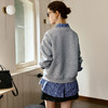 OLrain欧芮儿美式休闲刺绣上衣女秋季2025新款花灰色圆领套头卫衣 商品缩略图3