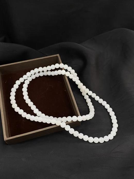 【于田产和田玉95料羊脂白项链】编号HAW25275，规格6mm，34.8克，出证书，发货1~5天，48小时鉴赏期 商品图1