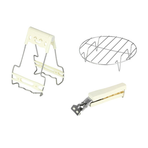 易铂盘夹三件套INS奶油风套装厨具工具必入清单，盘夹+蒸架+提盘器三件套 商品图5