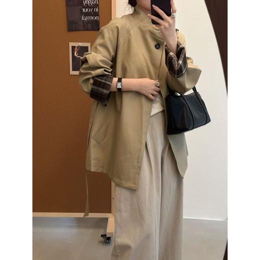 【5-7天发】诺丁山下❗️ 早秋超实用风衣❗️立领设计利落高级，经典A形廓形，恰到好处的中长款长度 商品图5