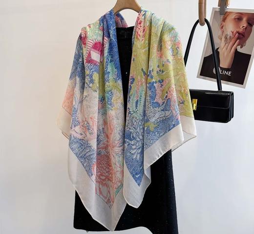 FS竹纤维竹棉印花围巾2024 商品图3