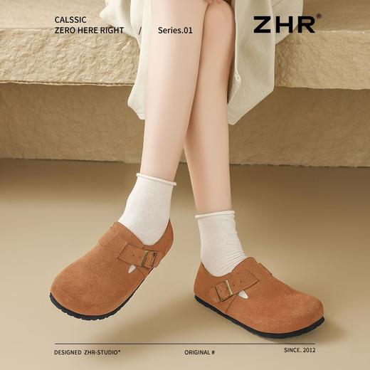 ZHR则则【反绒牛皮】勃肯鞋女百搭一脚蹬懒人鞋女新款复古单鞋女 商品图9