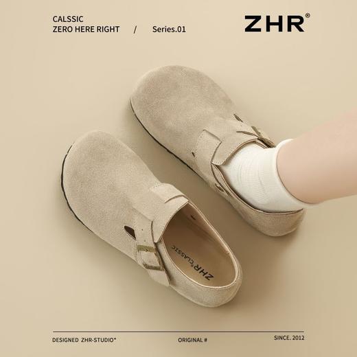ZHR则则【反绒牛皮】勃肯鞋女百搭一脚蹬懒人鞋女新款复古单鞋女 商品图0