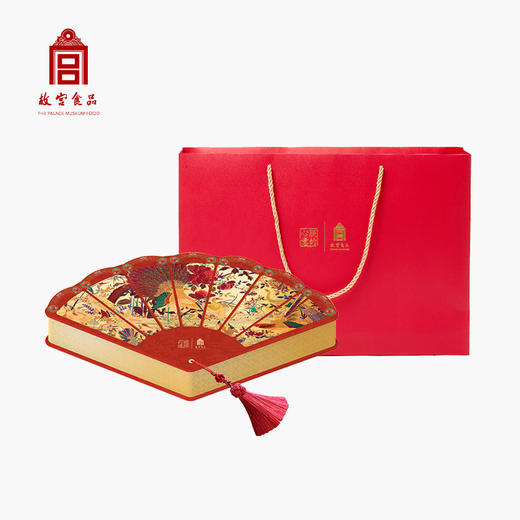 2025中秋朕的心意 彩云追月系列  宫扇盒-瑞彩/羽宴/云彤/480g 宝扇盒-彩云追月红/蓝 908g故宫食品 中秋节月饼礼盒 商品图4