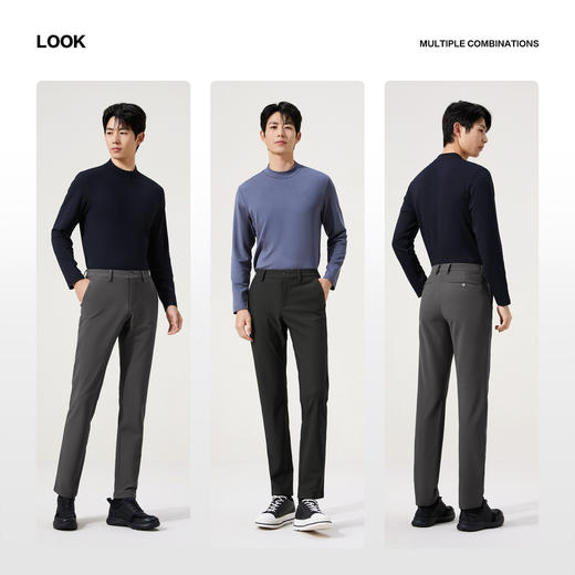 【热熔岩】柒牌男装针织时尚休闲裤2025秋季新品修身舒适长裤子129H71990 商品图2