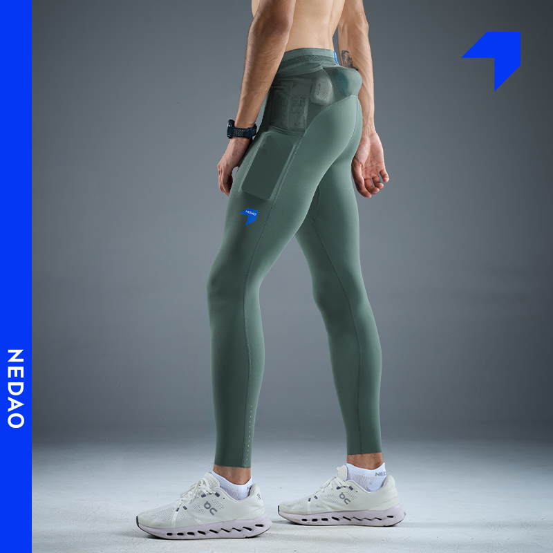 25年新品内道聚能舱收纳带口袋紧男款跑步训练马拉松运动弹力长裤