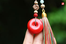 朱砂平安扣挂饰