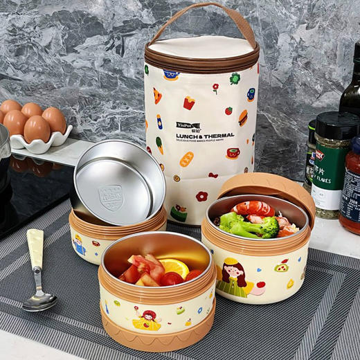 易铂芝士圆饭盒三件套(送芝士勺和保温袋)芝士控狂喜🧀颜值直接封神​ 商品图5