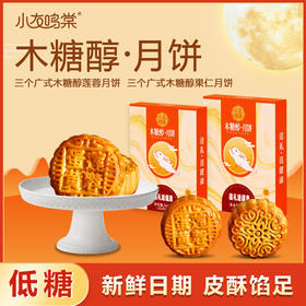 【木糖醇月饼礼盒】送礼中秋广式月饼 手提袋低糖蛋黄莲蓉果仁无添加蔗糖