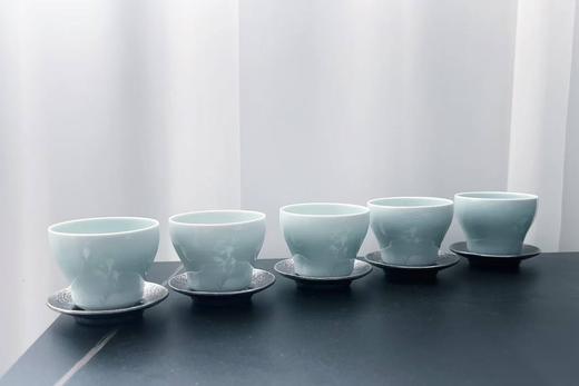 龙泉青瓷薄胎杯 天青釉色 福禄双全/余香 支持刻字 商品图5