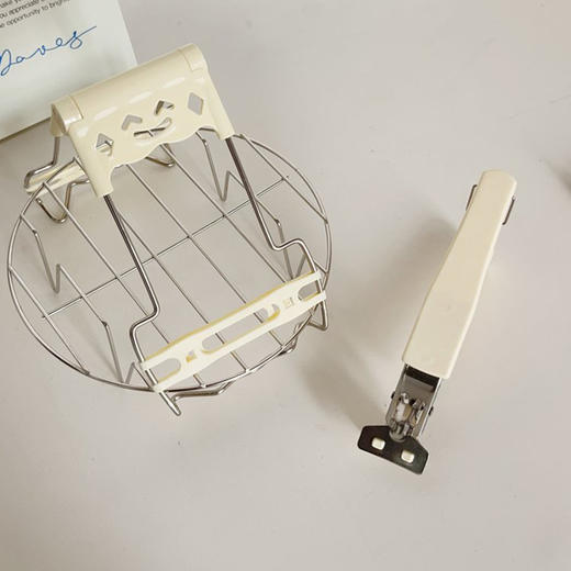 易铂盘夹三件套INS奶油风套装厨具工具必入清单，盘夹+蒸架+提盘器三件套 商品图2
