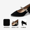千百度羊皮粗高跟鞋女珍珠带玛丽珍鞋浅口法式单鞋A25485667 商品缩略图3