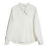 OLrain欧芮儿2025新款女秋季法式镂空花边设计感领口衬衫白色上衣 商品缩略图3