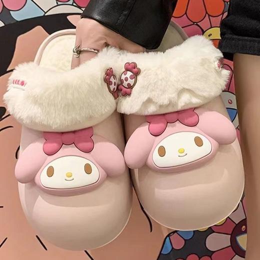 <有书独家>【卡通可爱❗️可拆卸棉拖鞋】鞋底止滑不磨脚/柔软轻盈舒适，可拆卸加绒保暖棉防滑设计，简约秋冬季家居家用，保暖室内外穿厚底棉拖鞋，厚底女士包跟毛毛保暖棉鞋L 商品图2