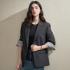 西遇气质通勤格纹袖口翻领垫肩西装外套女秋季百搭休闲西服V2751143 商品缩略图2