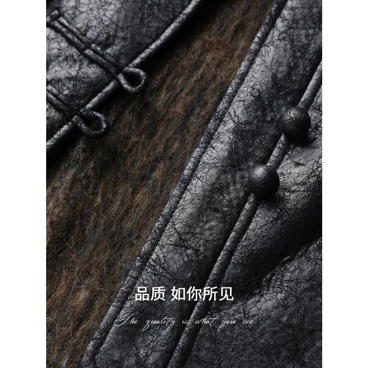 COCOBELLA轻奢爆裂纹PU皮衣外套女25秋新款休闲质感夹克PU3196-2 商品图4