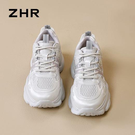 【6CM增高】ZHR则则银色厚底老爹鞋女款秋季2025新款网面休闲鞋女 商品图9