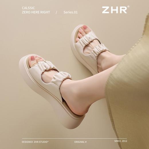 ZHR则则厚底拖鞋女外穿时尚外出凉鞋女小众设计感凉拖鞋女配裙子 商品图5