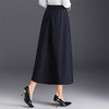 QYM 2585-Y时尚A字裙开衩压褶裙中长款高腰半身裙 商品缩略图2