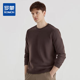 【含绵羊毛】罗蒙男士秋冬加绒卫衣休闲通勤奥粒绒圆领舒适保暖男上衣