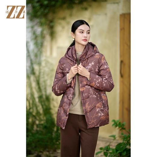 佐尔美冬季新款 气质时尚双面穿连帽羽绒服女M44YY06 商品图3
