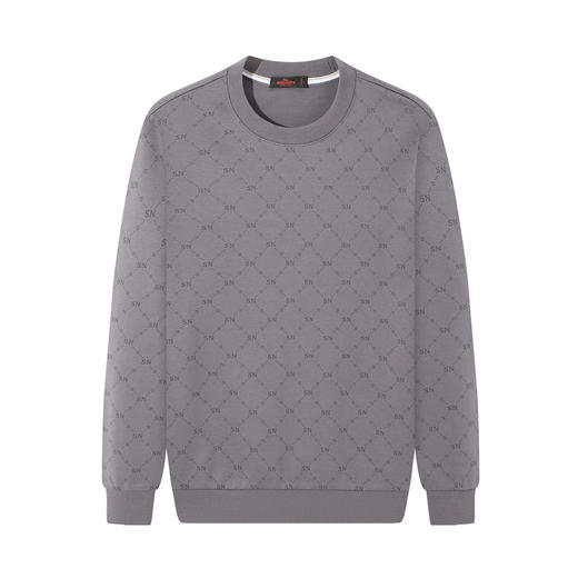 【新疆棉/满身印花】柒牌圆领卫衣男秋季时尚潮流套头长袖上衣129W70200 商品图4