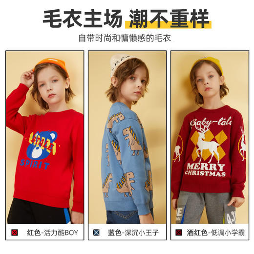 男童毛衣春秋款儿童装2024新款中大童男孩薄款针织衫打底衫潮 商品图2