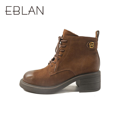 伊伴冬季百搭风格马丁靴复古磨砂牛皮鞋面B25590002 商品图2