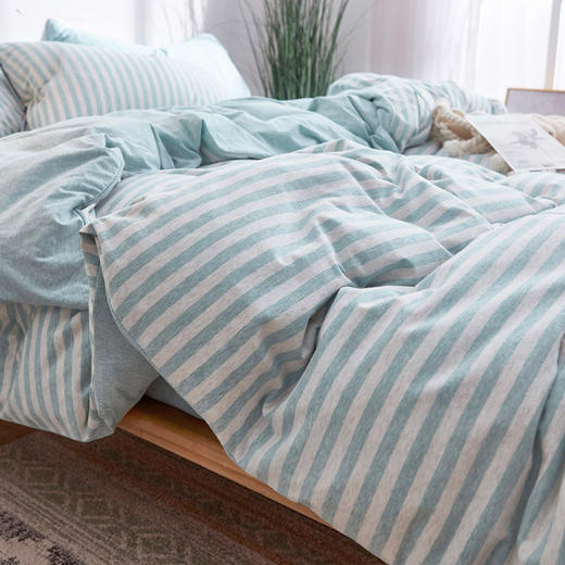 【天竺棉学生三件套】天竺棉学生三件套条纹纯色学生宿舍床品件套全棉纯棉 商品图5