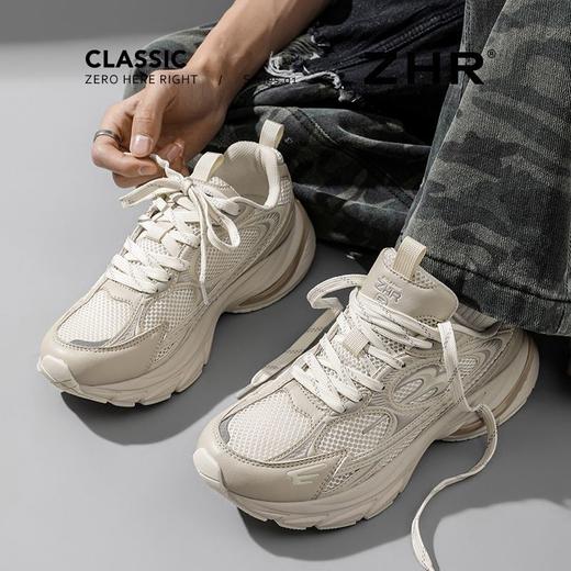 ZHR【情侣同款】厚底增高老爹鞋2025秋季新款男女金属风休闲鞋 商品图2