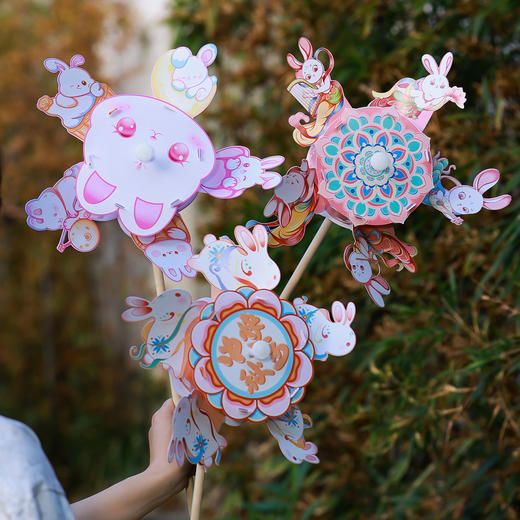 【儿童手工diy材料包宫灯】中秋节灯笼新款国庆户外手提风车花灯 商品图10