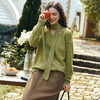 OLrain欧芮儿法式慵懒感V领飘带宽松毛衣女秋季2025新款羊毛上衣 商品缩略图2
