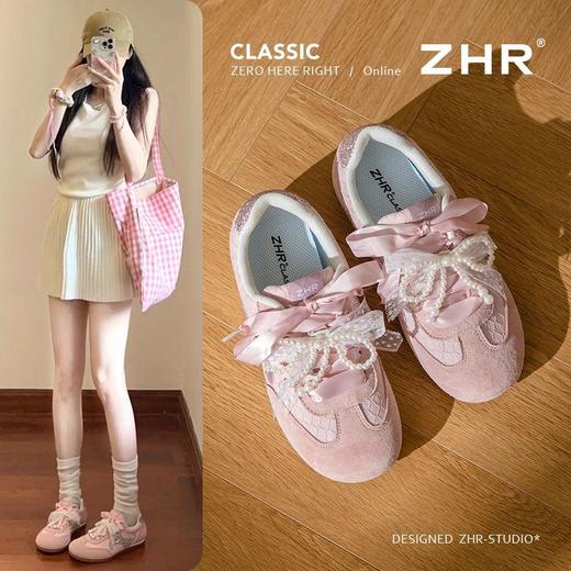 ZHR厚底增高德训鞋女春秋新款透气舒适休闲女鞋耐磨轻便阿甘鞋女 商品图2