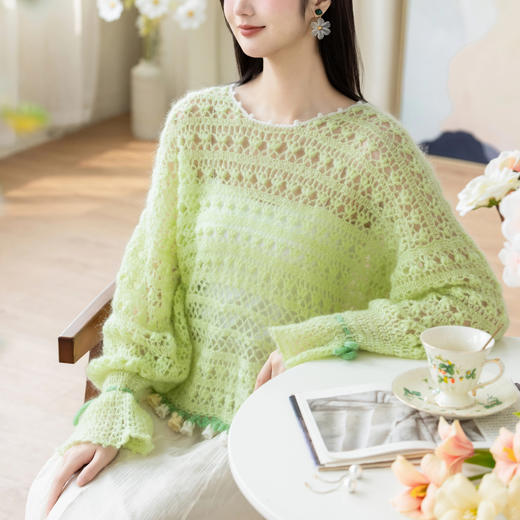 苏苏姐家铃兰马海上衣手工DIY钩针毛线团套头毛衣马海毛材料包 商品图1