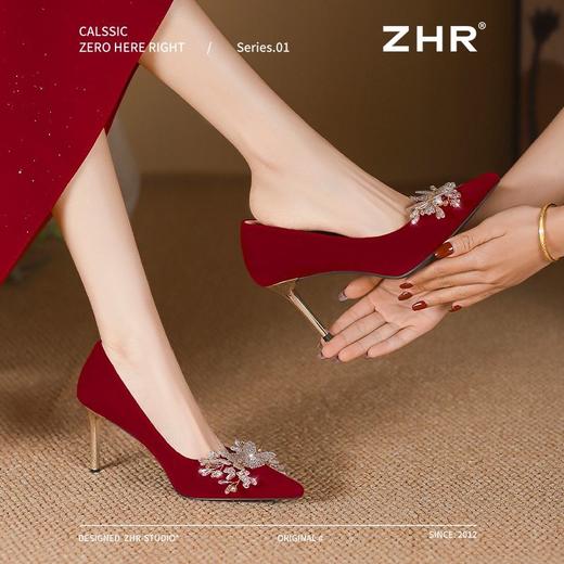 ZHR则则水钻高跟鞋女2025新款春季气质法式婚鞋显高不累脚伴娘鞋 商品图6