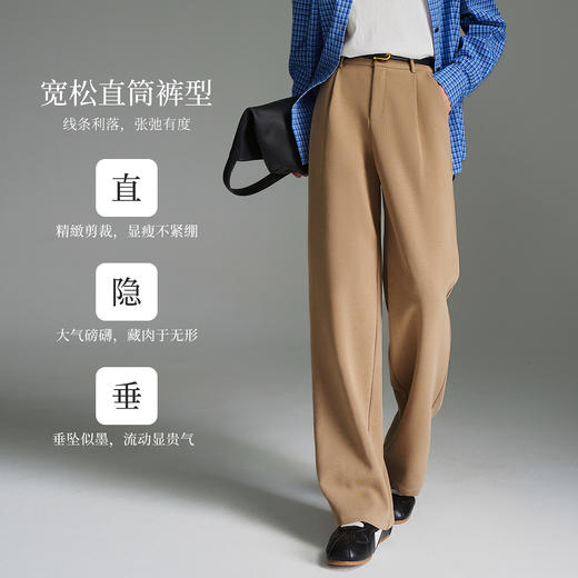 OLrain欧芮儿2025新款女秋季休闲宽松直筒西裤显瘦显高气质长裤子 商品图0