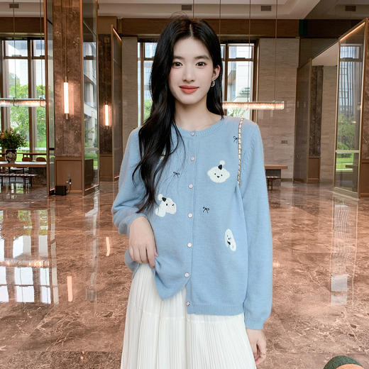 奢姿大码女装2025秋季时尚卡通刺绣针织开衫胖妹妹可爱减龄款上衣9653335183 商品图2