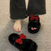 【仙女风❗️蝴蝶结毛毛拖鞋】毛绒材质，细腻柔软，根据人体生理学设计，柔软亲肤，舒适不磨脚， 呵护您的双足！女外穿高级感秋冬季学生宿舍办公室棉拖鞋子 商品缩略图2