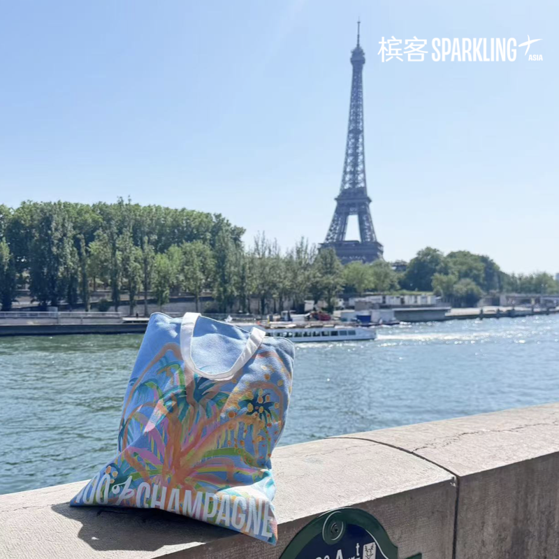 【槟客周边】| 100% CHAMPAGNE 烟花帆布袋 白底烟花/蓝底烟花
