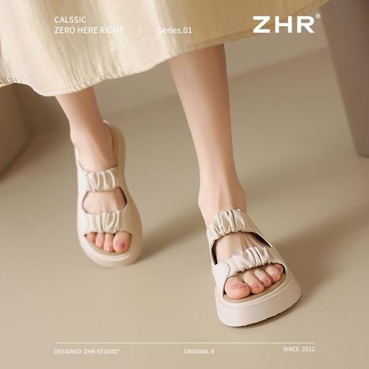 ZHR则则厚底拖鞋女外穿时尚外出凉鞋女小众设计感凉拖鞋女配裙子 商品图7