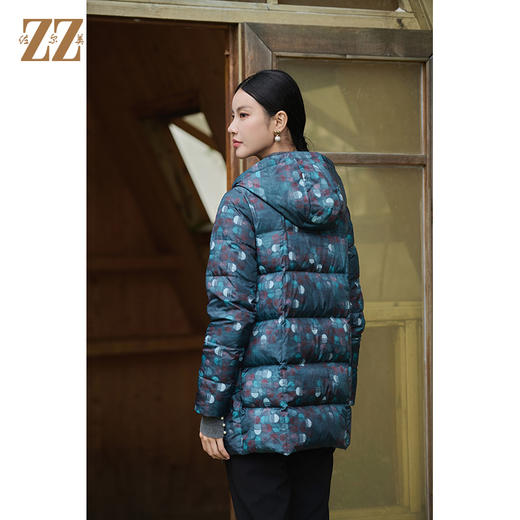 佐尔美冬季新款 双面穿气质连帽羽绒服女M44YY05 商品图4