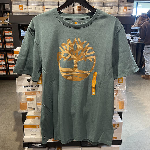 Timberland/添柏岚 男士夏季常规版棉质迷彩印花休闲圆领短袖T恤 商品图3