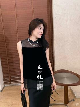 简约——丝绒无袖上衣