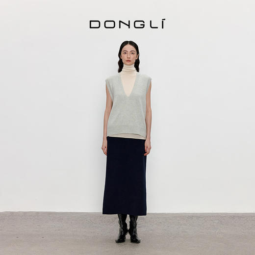 东黎 • 山羊绒女士春秋全成型V领针织马甲背心外穿 3210 商品图2