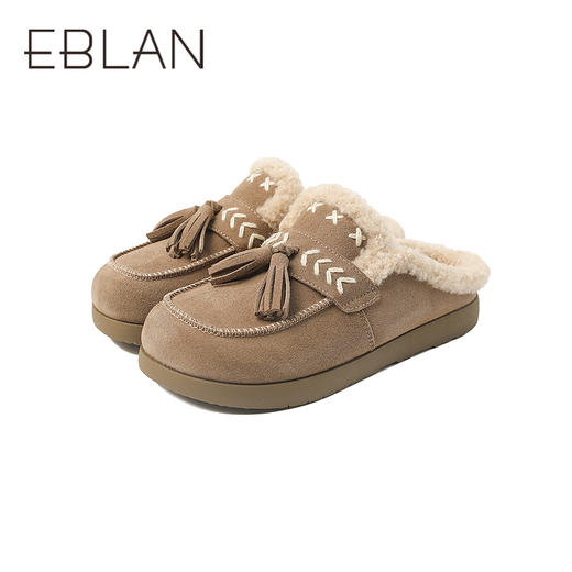 伊伴冬季冬季外穿加绒勃肯拖鞋随性波嬉风B25753062 商品图4