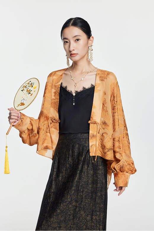 【预售7天内发货】凯喜雅【云山墨】 新中式长袖外披 商品图1