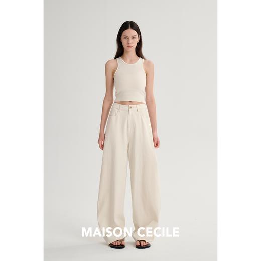 MAISON CECILE 三色/汉麻棉混纺自然肌理通勤松弛感弧形裤 商品图2