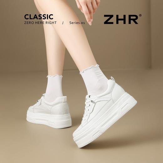 ZHR【6cm】厚底内增高小白鞋春秋新款百搭运动休闲鞋百搭舒适女鞋 商品图8