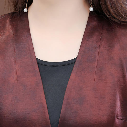 QYM 25A09-Y两件套连衣裙无袖中长款底连衣裙+外套两件套 商品图3